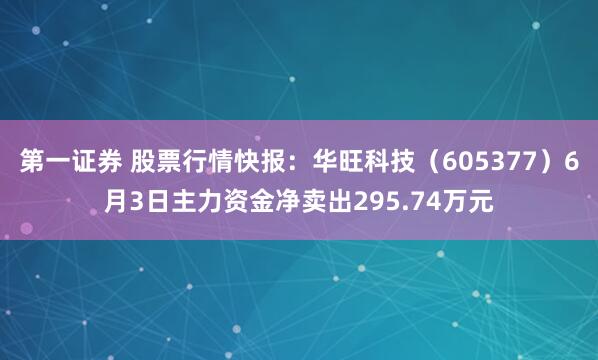 第一证券 股票行情快报：华旺科技（605377）6月3日主力资金净卖出295.74万元