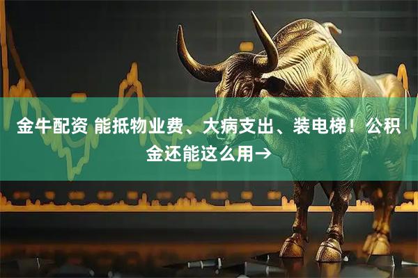 金牛配资 能抵物业费、大病支出、装电梯！公积金还能这么用→
